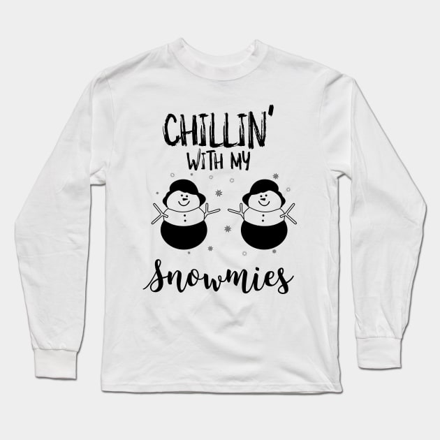 Chillin' with my Snowmies-Twin Snowmen Long Sleeve T-Shirt by MyVictory